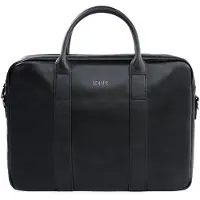 Solier SL20 Edynburg Leren Heren Laptoptas 15,4 inch – Schoudertas en Aktetas van Echt Leer – Zwart