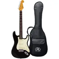 SX Elektrische gitaar - SST62-BK - Retro Series 62 - ST-model - 3x Single Coil - Vintage Tremolo - Zwart - Inclusief gigbag