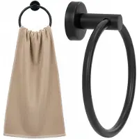 Springos Handdoekring | Badkamerhanger | Handdoekrek | RVS | Ring | Zwart | 3 Kg