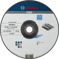 Bosch Doorslijpschijf gebogen Standard for Metal A 30 S BF, 230 mm, 22,23 mm, 3,0 mm 25 stuks - 2608603162