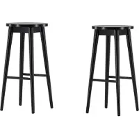 Vind 2 x Mollösand barstoel hout zwart.