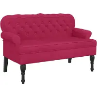 vidaXL Bankje met rugleuning 119,5x64,5x75 cm fluweel wijnrood
