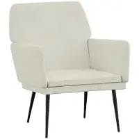 vidaXL Fauteuil 62x79x79 cm fluweel crèmekleurig
