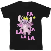 Disney Meisjes Lilo & Stitch Angel Fa La La Katoenen T-Shirt (Zwart)