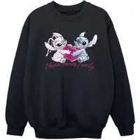 Disney Meisjes Lilo En Stitch Ohana Hart Met Engel Sweatshirt (Zwart)