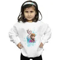 Disney Meisjes Frozen Elsa en Anna Zussen Sweatshirt (Wit)