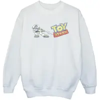 Disney Meisjes Toy Story Buzz Trekkende Logo Sweatshirt (Wit)