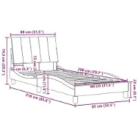 vidaXL Bedframe zonder matras "Hanko" 80x200 cm stof zwart