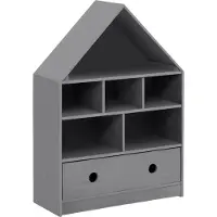 Loft 24 Alpi-Boekenkast met kap 1 Deur Grijs