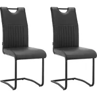 Notio Living Sakai-Eetkamerstoel - Zwart PU - Set van 2