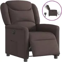 vidaXL Fauteuil verstelbaar elektrisch stof donkerbruin