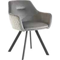 Loft 24 Nina-Fauteuil van grijs fluweel