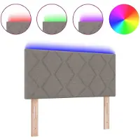 vidaXL LED Hoofdbord Lichtgrijs 90 cm Stof