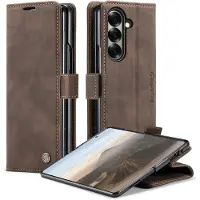 CASEME Geschikt voor Samsung Galaxy Z Fold 7 bookcase stand hoes - Coffee