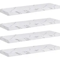 vidaXL Wandplank Muurmontage 4 st Wit Marmer 90 x 23,5 x 3,8 cm
