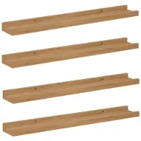 vidaXL Wandplank Muurmontage 4 st Bruin 60 x 9 x 3 cm Bewerkt hout