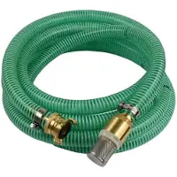 KLASEBO Complete Zuig- en Drukslang Set 1 inch met Filter en 1 Meter Slang - Duurzame Messing Koppeling en RVS Slangklemmen, Optimale Waterafvoer met 6 bar Werkdruk voor Tuin, Vijver en Landbouw