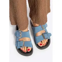 WITTCHEN Dames Blauwe Suède Leren Slippers