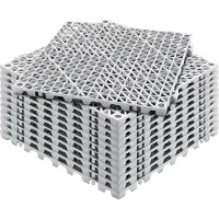 Vevor in elkaar grijpende tegels 12 stuks vloertegels drainage vloertegels vloertegels 30 x 30 cm vierkante vloertegels voor buiten patio pvc vloertegels badkamer zwembad toilet grijs