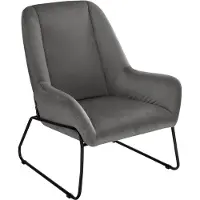 Notio Living Casero-Fauteuil in fluweel zwart grijs