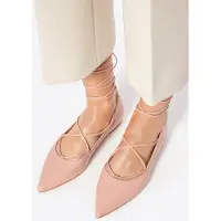 WITTCHEN Dames Ballerina's van Echt Leer met Spitse Neus, Roze, Natuurlijk Leer
