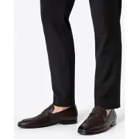 WITTCHEN Heren Leren Loafers met Gesp op de Band, Donkerbruin, Natuurlijk Leer
