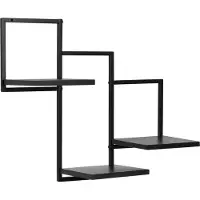 Springos Wandplank - Boekenplank - Ophangbaar - 3 laags - Metaal - 5 Kg - 57,5 x 21x 50 Cm