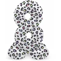 Folat - Staande folieballon Cijfer 8 Bright Panther - 72 cm
