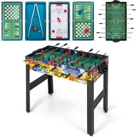 Costway 12-in-1 speeltafel, tafelspel met tafelvoetbal, airhockey, biljart, tafeltennis, schaakje, bowling, shuffleboard, combitafel, activiteitstafel voor thuis, kantoor, bar