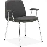Notio Living Heine-Eetstoel - Antraciet Stof - Set van 2