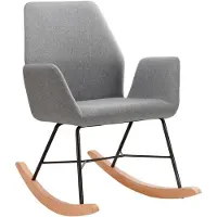 Notio Living Cobo-Schommelstoel - Grijs/Zwart Stof