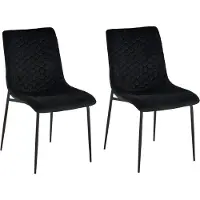 Notio Living Opus-Eetkamerstoel - Set van 2 - Zwart Fluweel