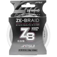 Jatsui Ze Z8 Gevlochten Vislijn 150 M Zilver 0.100 mm