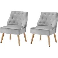 Notio Living Emery-Loungestoel in fluweel grijs Set van 2