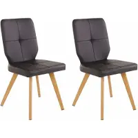 Notio Living Davis-Eetkamerstoel - Set van 2 - Zwart PU