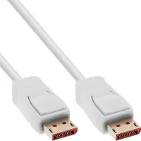 InLine DisplayPort 1.4 kabel, 8K, wit, vergulde contacten, 3m