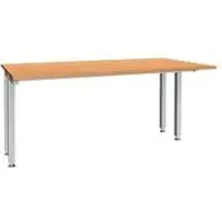 Schäfer Shop bureau MODENA FLEX, 4-poots vierkante buis, ingekorte zijpanelen, B 1600 mm, beuken