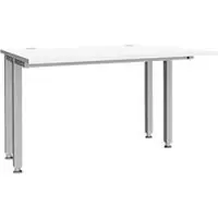 Schäfer Shop bureau MODENA FLEX, 4-poots vierkante buis, verkorte zijpanelen, B 1200 mm, wit