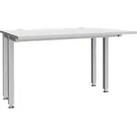 Schäfer Shop bureau MODENA FLEX, 4-poots vierkante buis, verkorte zijpanelen, B 1200 mm, lichtgrijs