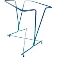 Mottez afvalzakdrager, voor afvalzakken met een inhoud van 600 l, verrijdbaar, B 800 x D 800 x H 1200 mm, gelakt stalen buis, blauw