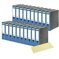 Schäfer Shop ordner, A4-formaat, rug van 80 mm, 20 stuks, blauw + GRATIS scheidingsstroken, geel 100 stuks