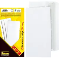 Idena 10219 - enveloppen DIN lang, 75 g/m², zelfklevend, zonder venster FSC-mix, wit, 25 stuks
