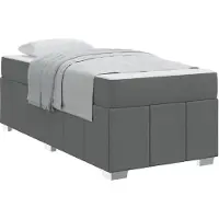 vidaXL Bedframe met matras Donkergrijs 120 x 190 cm Stof
