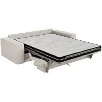 Vente-unique Driezitsslaapbank express van beige getextureerde stof - Slaaplengte 140 cm - Matras 13 cm DAVISO