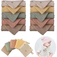 Karma Set van 10 zachte katoenen washandjes voor baby's - Vierkant en super absorberend