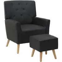 Notio Living Michigan-Relaxstoel met kruk in PU grijs