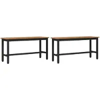vidaXL Eetbank 100 x 32,5 x 48,5 cm 2 st Engineered hout en staal