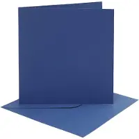 Packlinq Kaarten en enveloppen, afmeting kaart 15,2x15,2 cm, afmeting envelop 16x16 cm, 220 gr, blauw, 4 set