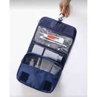 Travel Toilettas met Haak – Donkerblauw - Navy - Compacte & Opvouwbare Organizer – 24x19x8 cm