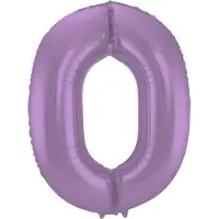 Folat - Folieballon Cijfer 0 Paars Metallic Mat - 86 cm